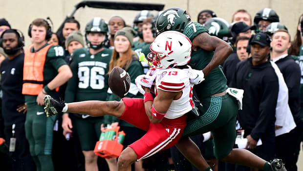 NU vs. MSU 2023 - Malcolm Hartzog almost intercepts
